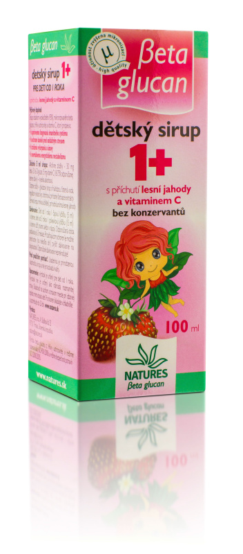 NATURES Beta glukan dětský sirup 1+ s příchutí lesní jahody 100 ml