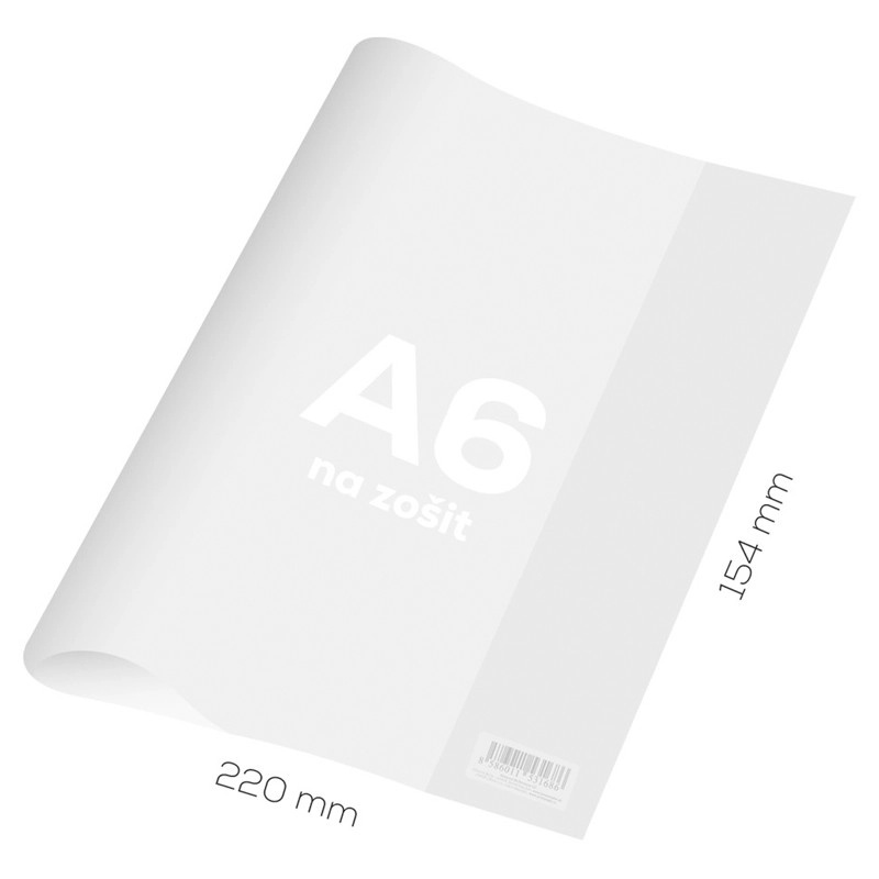 Průhledný silný obal na sešit A6