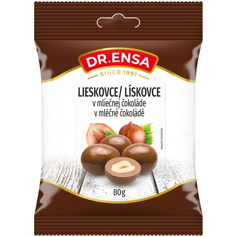 Dr.Ensa Lísková jádra v mléčné čokoládě