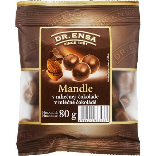 Dr.Ensa mandle v mléčné čokoládě 80g
