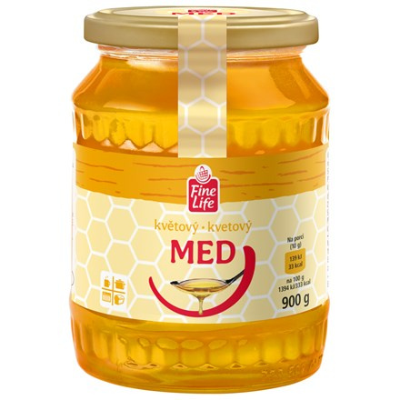 Med - květový, ve sklenici, 900 g