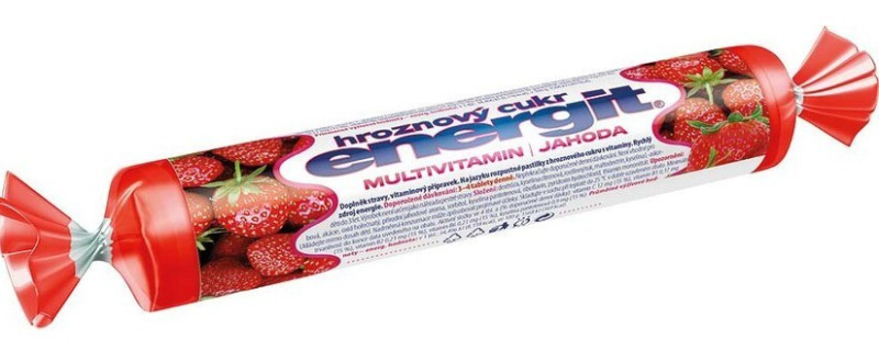 ENERGIT Hroznový cukr multivitamin jahoda 17 tablet