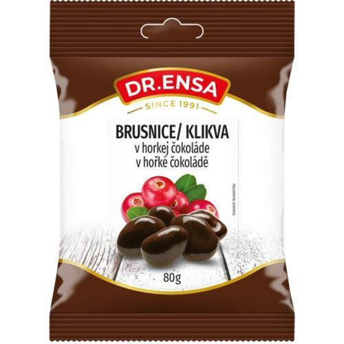 Dr.Ensa brusinky v hořké čokoládě 80g