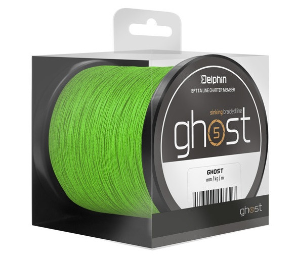 Delphin splétaná šňůra ghost 4+1 zelená - 0,33 mm - 40 lb - 600 m