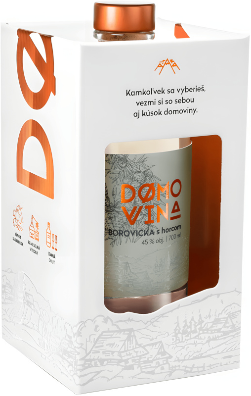 Domovina Borovička s Horcom v kartónu 45% 0,7l