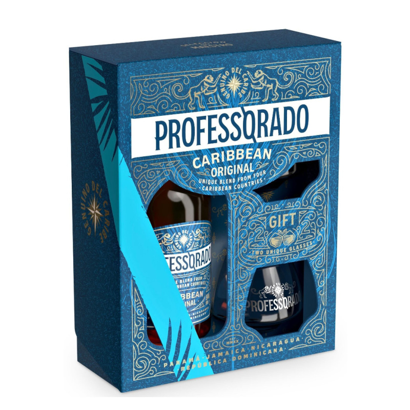Professore Rum 38% 0,5l (dárkové balení 2 sklenice)