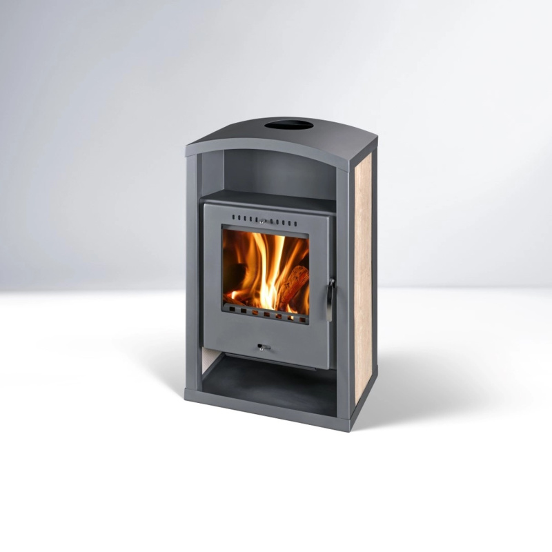 THORMA Krbová kamna HÖRBY S, šedá/písková keramika, 55,8 x 37,5 x 92,2 cm