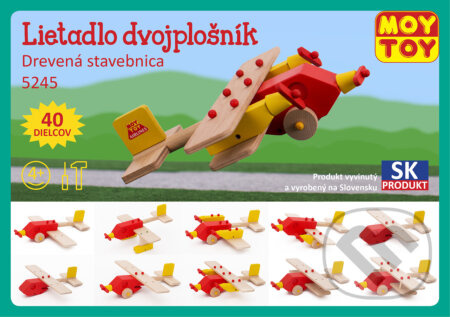 MOY TOY Lietadlo dvojplošník (drevená stavebnica) - hra z kategorie Stavebnice