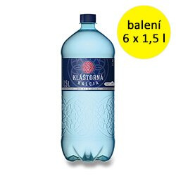 Kláštorná Kalcia - minerální voda - sycená, 6 x 1,5 l