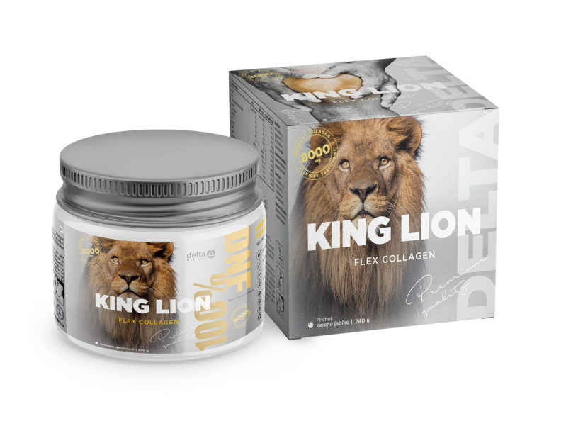 DELTA MEDICAL King lion flex collagen příchuť zelené jablko 240 g