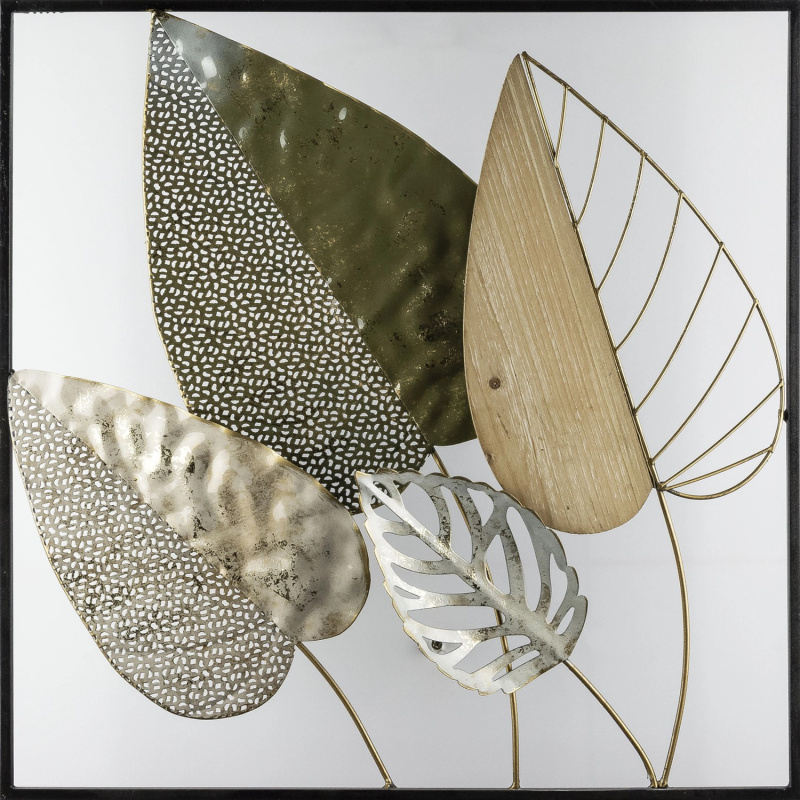 FALC Nástěnná kovová 3D dekorace 19SMB0389, 50 x 50 x 4 cm