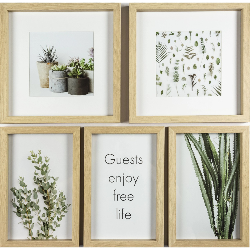 FALC Multirám na 5 fotek, přírodní, 53 x 53 cm