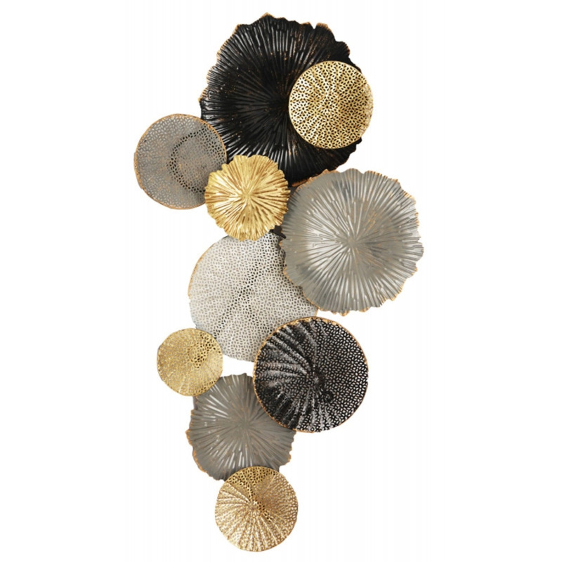 FALC Nástěnná kovová 3D dekorace zlatá 50 x 90 x 4,5 cm