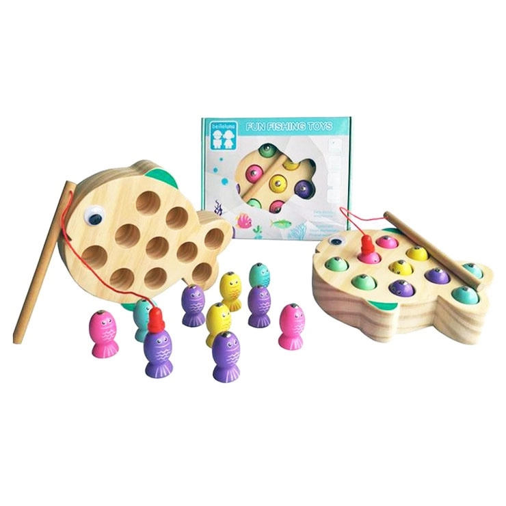 dřevěná magnetická hra rybičky
