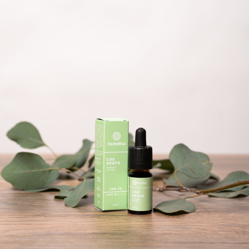 Herbatica CBD kapky 5% s olivovým olejem, 10ml