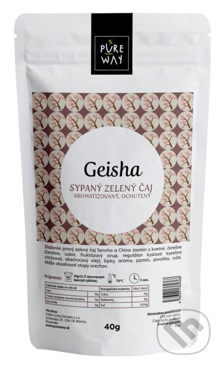 Geisha - sypaný zelený čaj aromatizovaný, ochutený