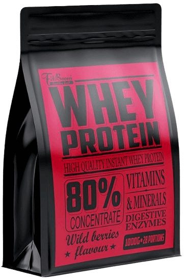 FitBoom Whey Protein 80 % 1000 g - berry (lesní ovoce)