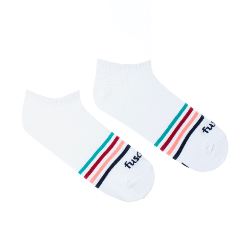 Členkové ponožky Pásik biely S (Unisex veľkosť S (veľkosť 35-38))