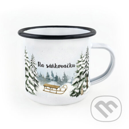 Smaltovaný hrnek Na sáňkovačku