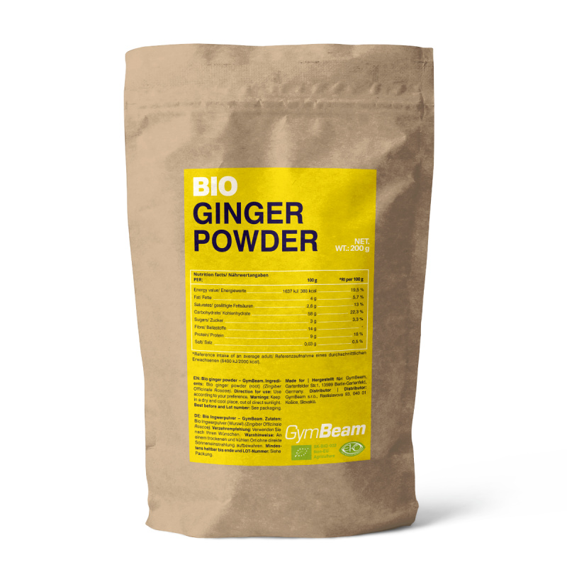 GymBeam BIO Zázvorový prášek, 200 g