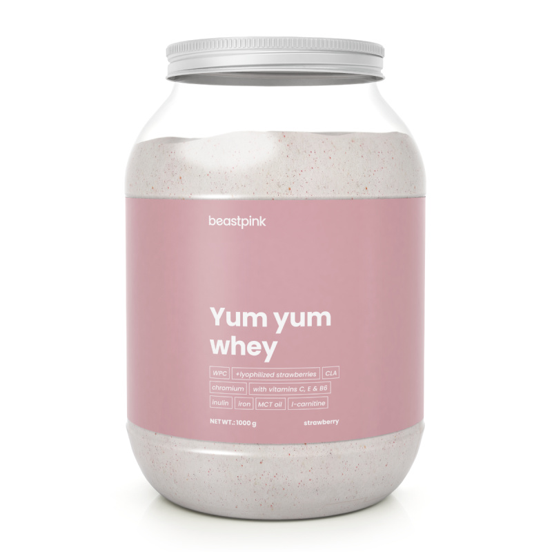 BeastPink Protein Yum Yum Whey 1000 g - strawberry splash (jahoda)