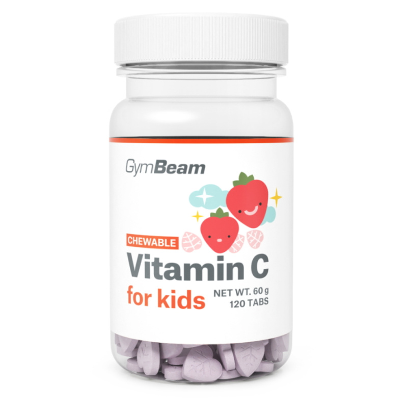 GymBeam Vitamín C, tablety na cucání pro dět, 120 tab.