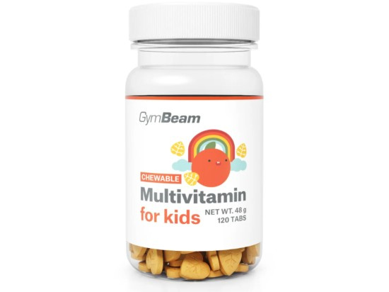 GymBeam Multivitamín, tablety na cucání pro děti, 120 tab.