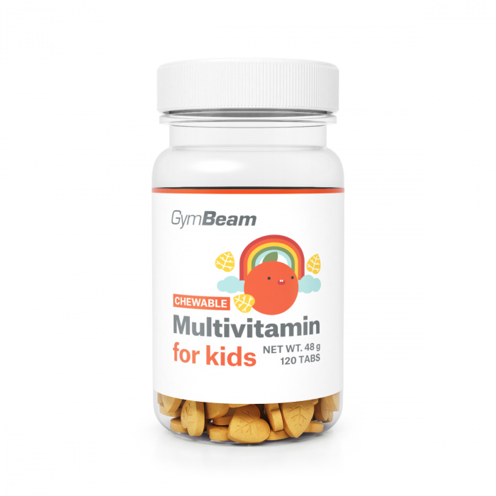 GymBeam Multivitamín, tablety na cucání pro děti, 120 tab.