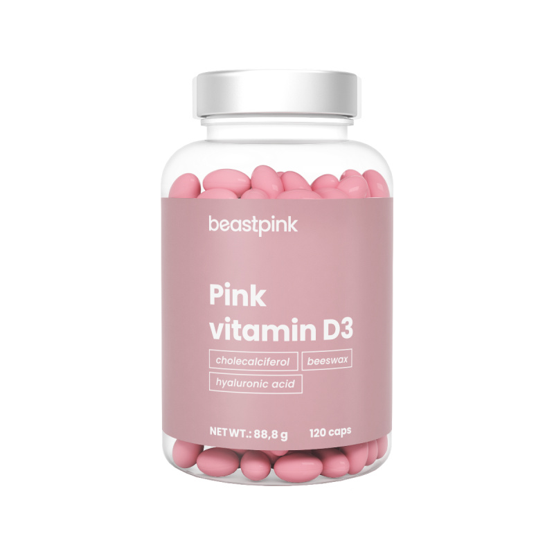 GYMBEAM BeastPink vitamin D3 120 kapslí