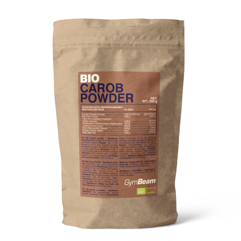 GymBeam BIO Karobový prášek, 200 g