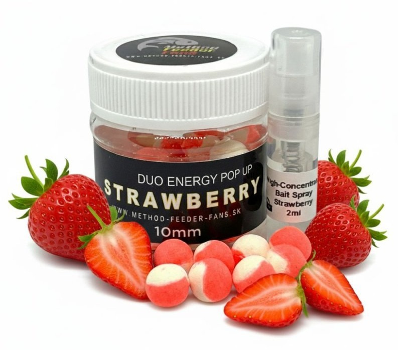 Method feeder fans plovoucí boilies duo energy 12 mm 50 ml - jahoda