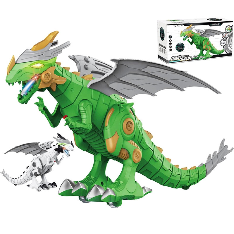 Chodící dinosaurus s křídly se světly a zvuky