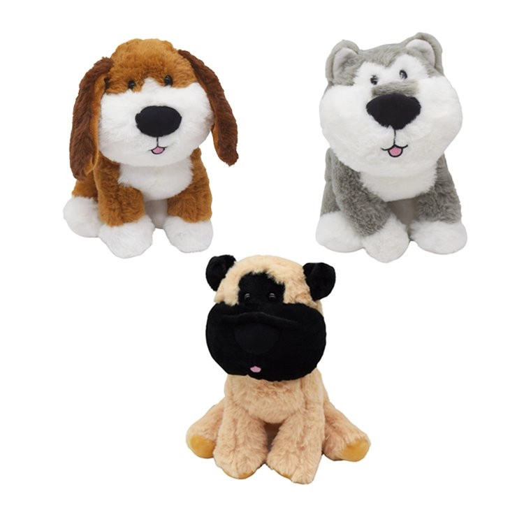 Plyšový sedící pejsek 22 cm – mix barev