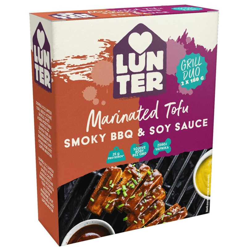 Lunter Grill duopack tofu smoky BBQ a tofu marinované soy sauce (2×180 g)