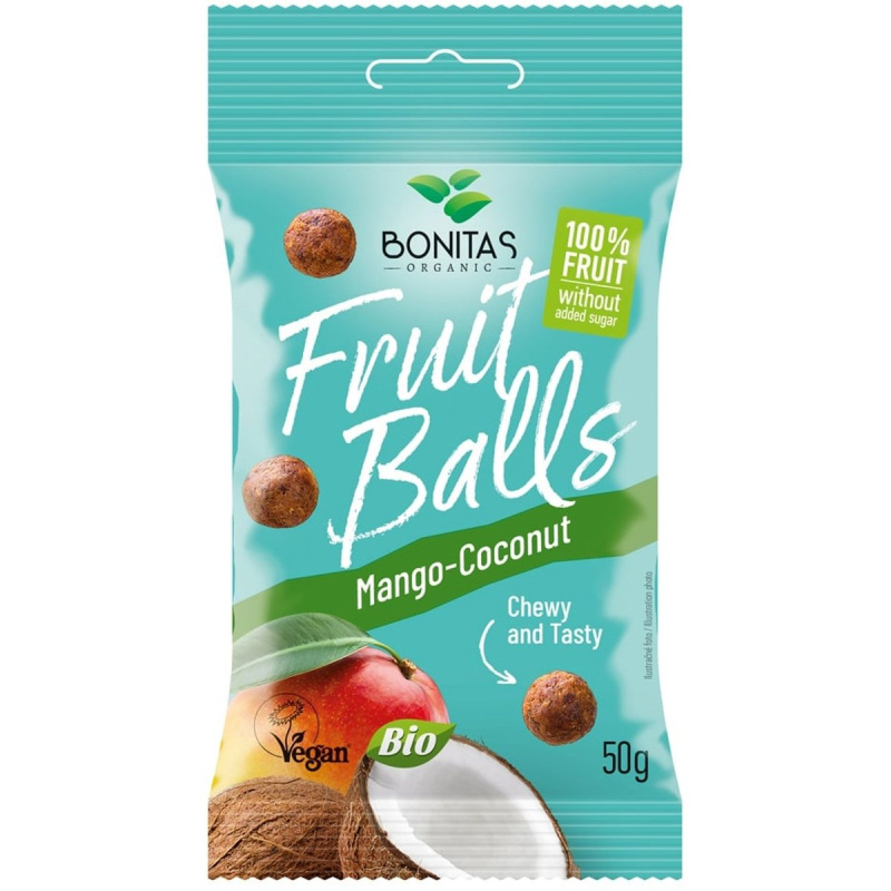 Bonitas BIO Fruit Balls ovocné sušené kuličky s mangem a kokosem