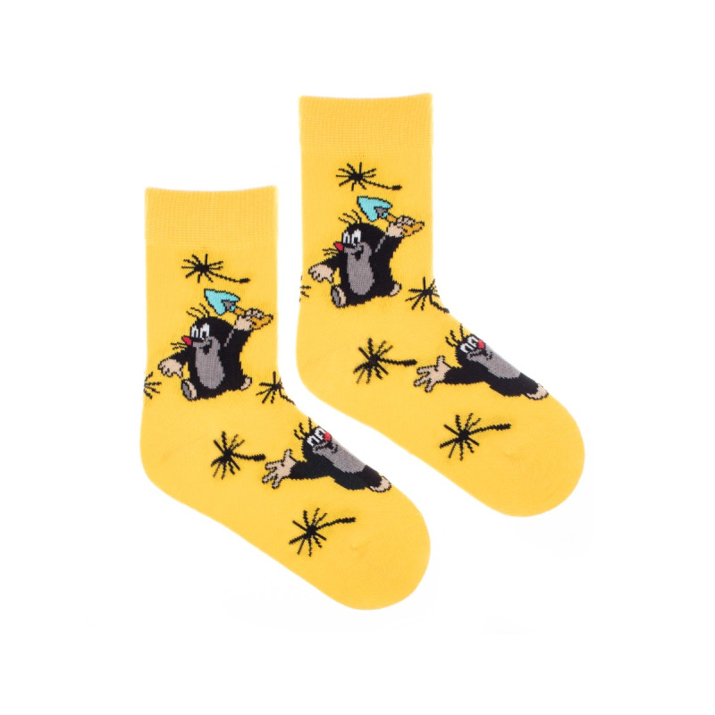 Dětské ponožky Krtek varianta: žluté, Velikosti dětské: L (31-34)