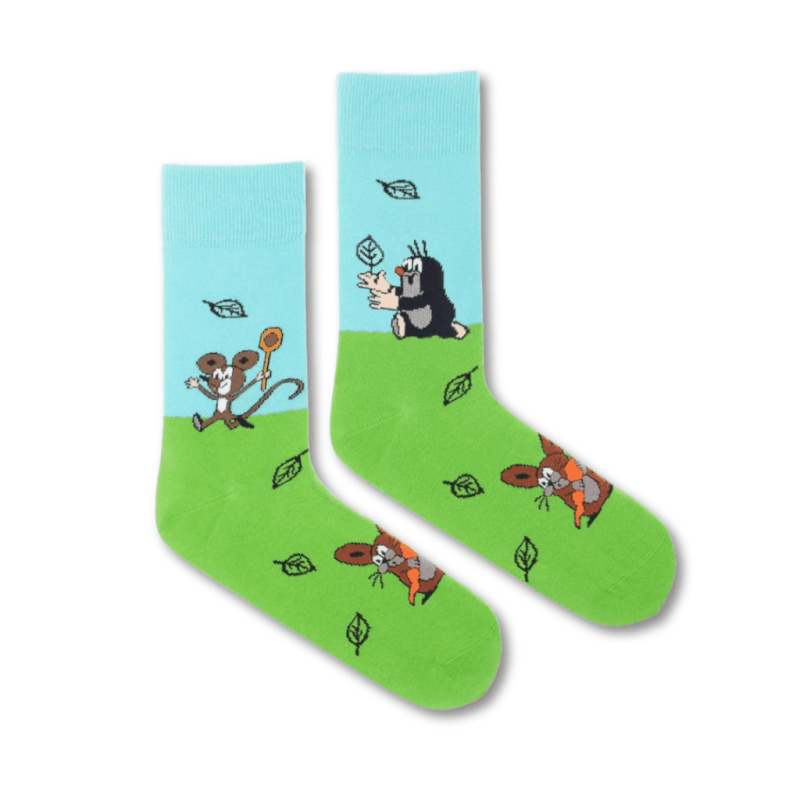 Ponožky pro dospělé Krtek varianta: na louce, Velikosti dospělé: XL (47-50)