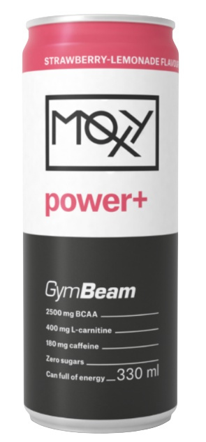 GymBeam MOXY power+ Energy Drink, 330ml Příchuť: jahodová limonáda