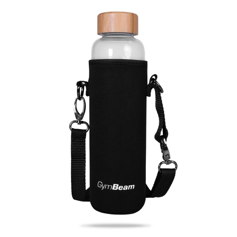 GymBeam Skleněná láhev Bamboo 600 ml