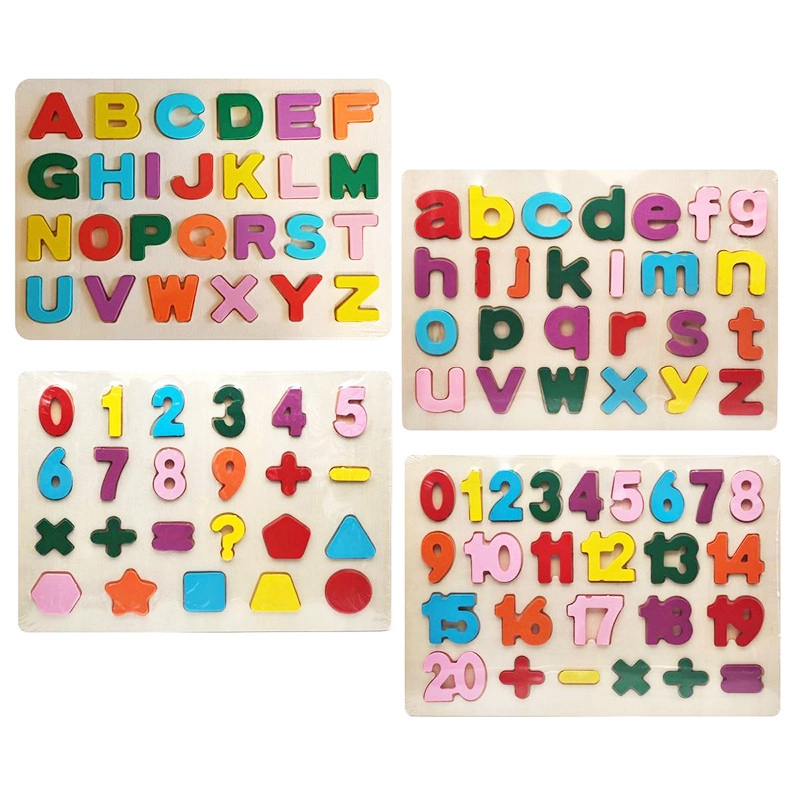 Dřevěná vkládačka písmena a čísla