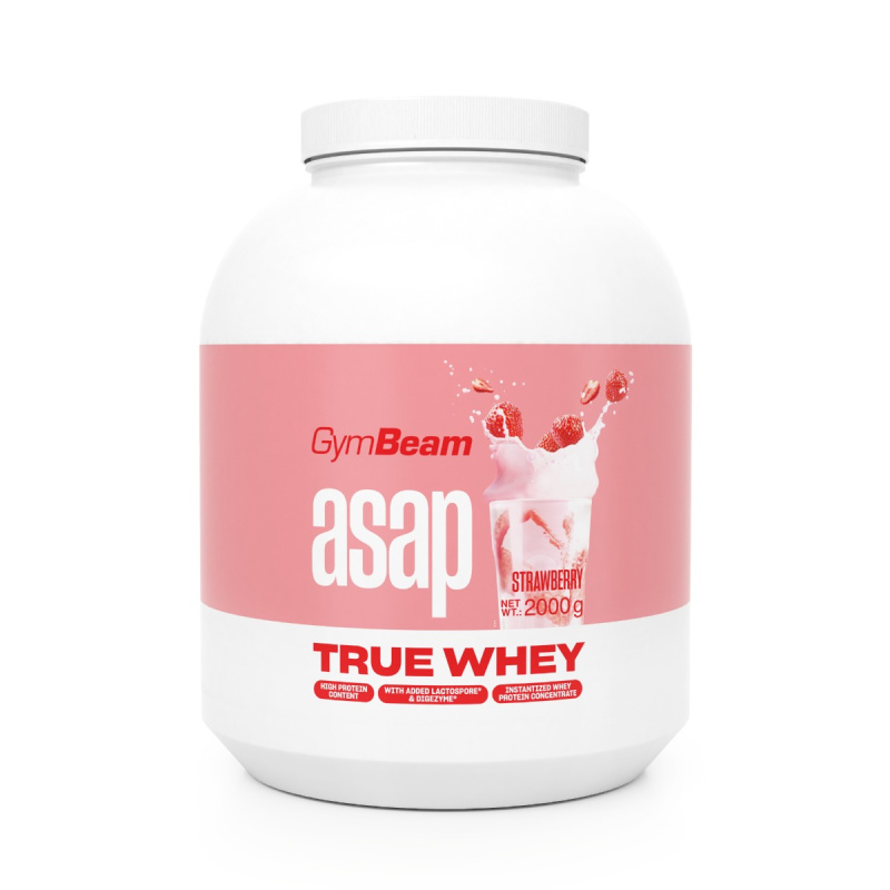 GymBeam True Whey ProDigest, 2000 g Příchuť: jahoda