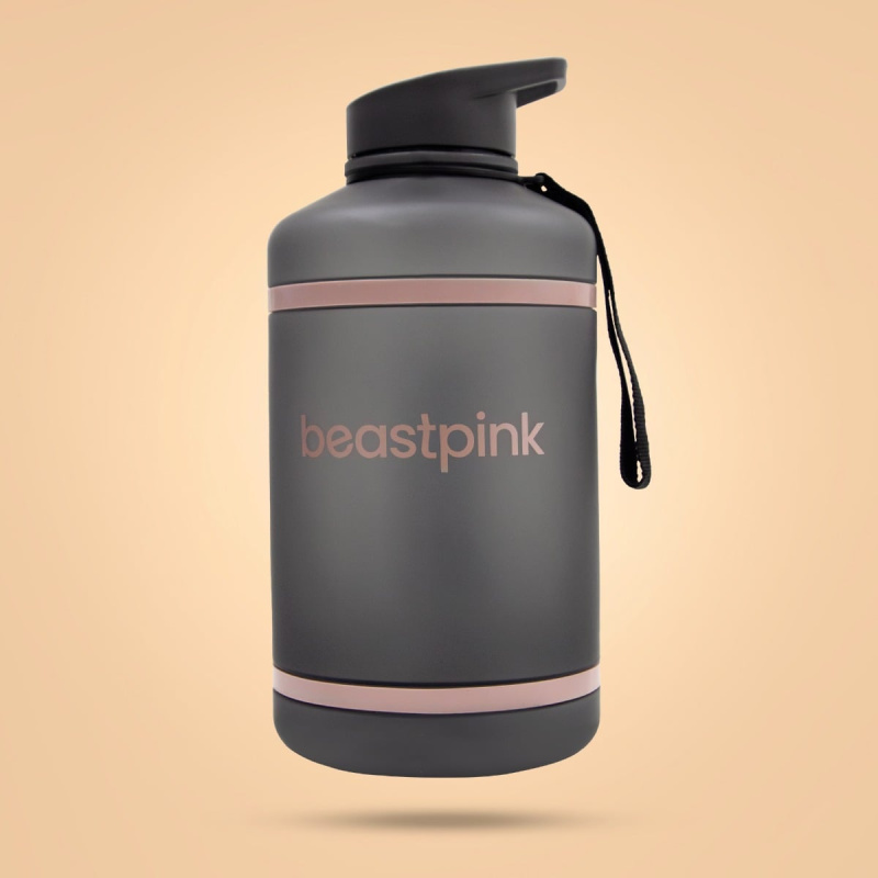 BeastPink Hyper Hydrator láhev na vodu s brčkem barva Grey 2200 ml