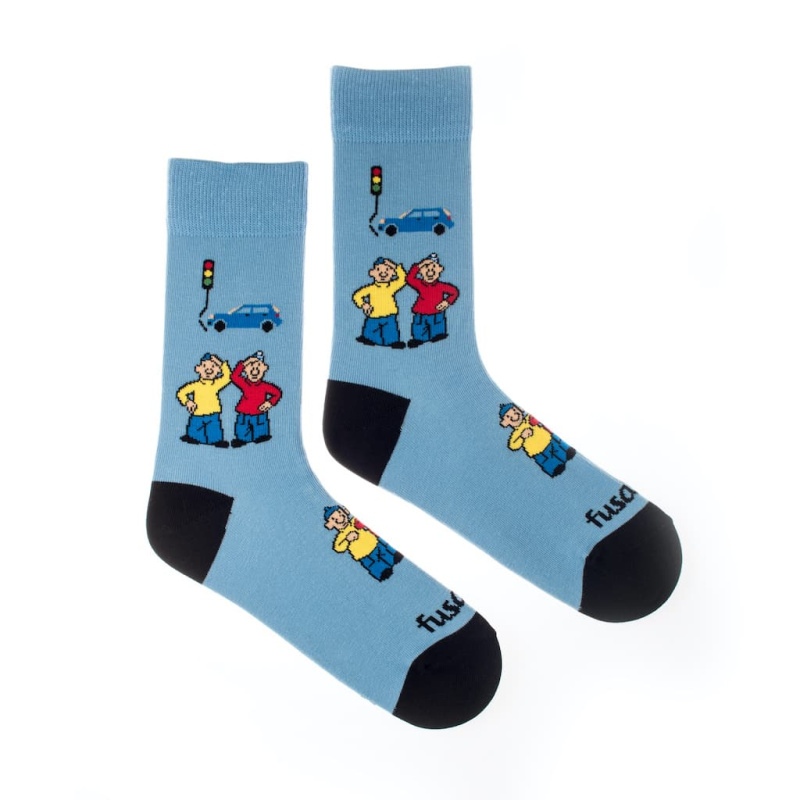 Ponožky pro dospělé Pat a Mat varianta: semafor, Velikosti dospělé: L (43-46)