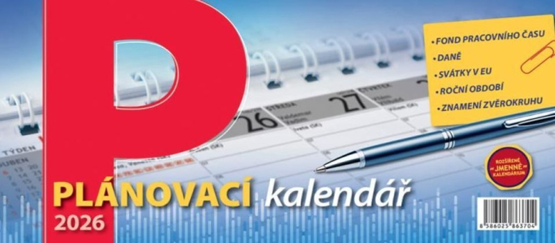 Kalendář 2026 Plánovací, stolní