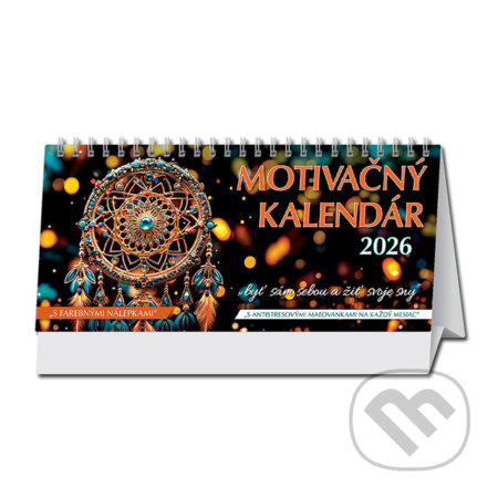 Stolový Motivačný kalendár 2026 (stĺpcový, slovenské menné kalendárium)