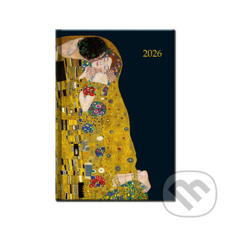 Týždenný diár Art Klimt 2026 (stĺpcový, slovenské menné kalendárium)