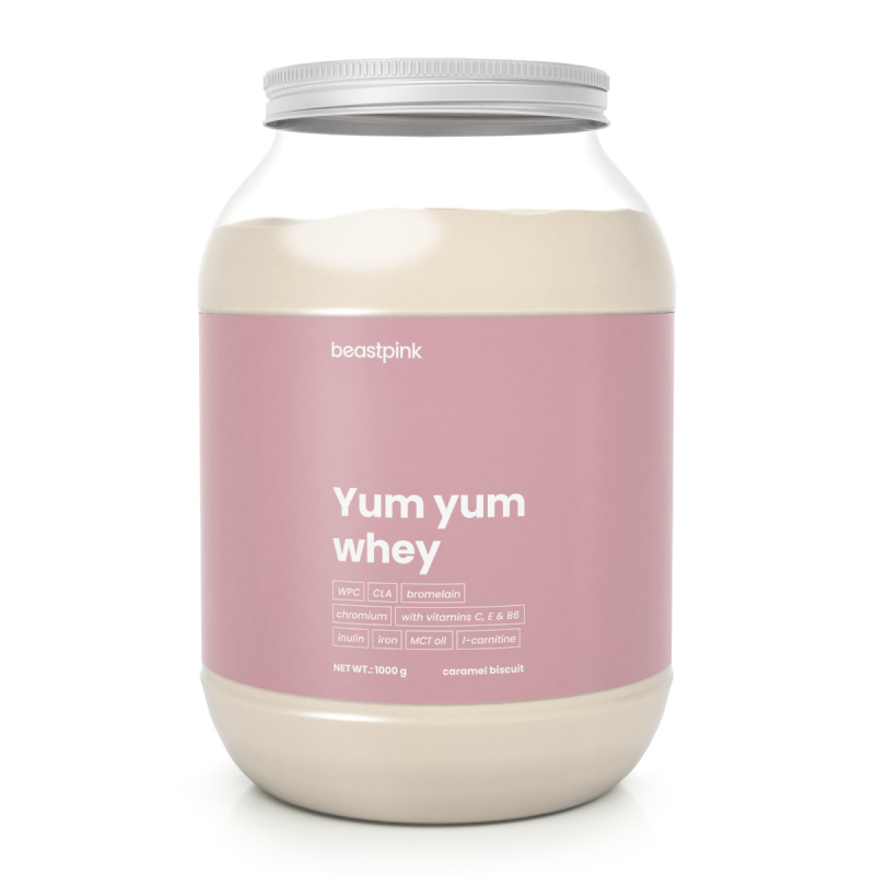 BeastPink Protein Yum Yum Whey 1000 g - karamelová sušenka