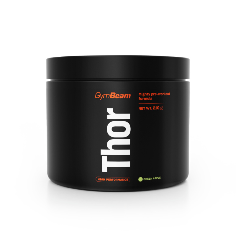 GymBeam Předtréninkový stimulant Thor 210 g - zelené jablko