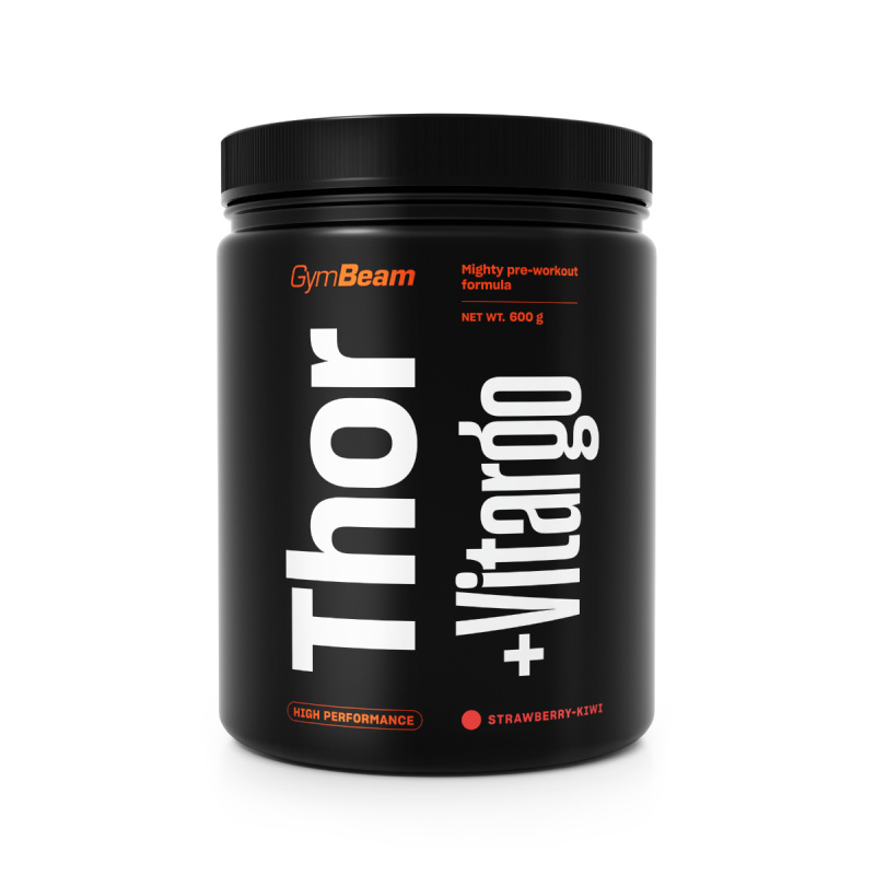 GymBeam Předtréninkový stimulant Thor Fuel + Vitargo 600 g - jahoda/kiwi