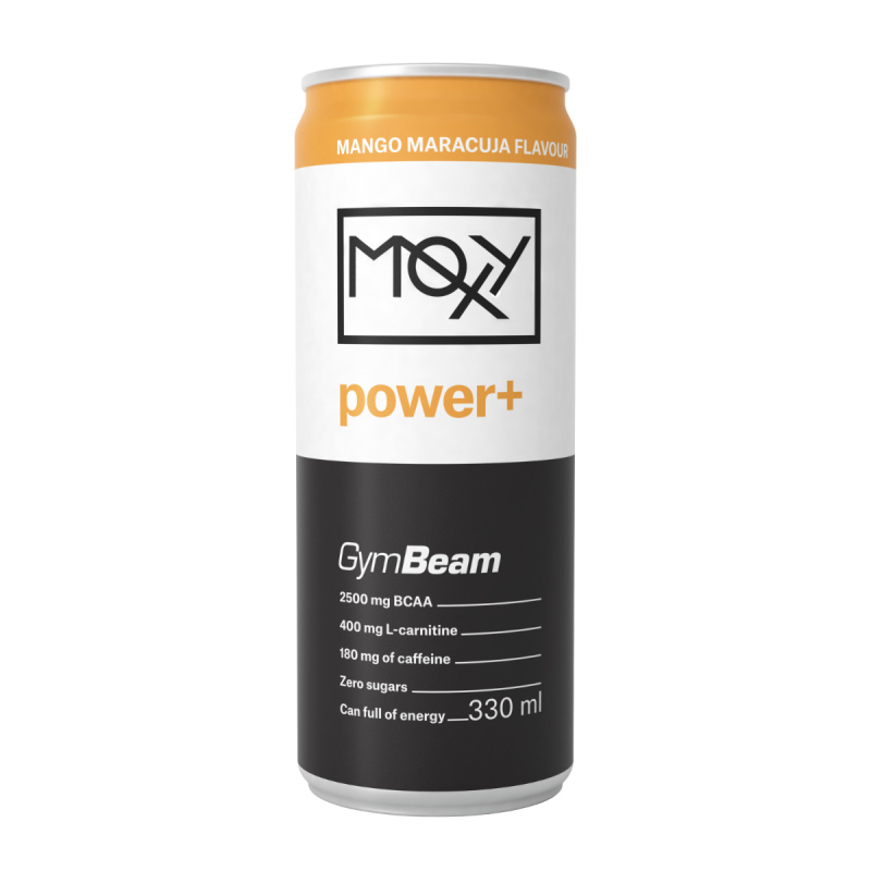 GymBeam MOXY Power+ Energetický Nápoj 330 ml - mango a marakuja